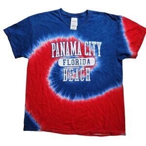 NWT Wal-Mart Red White Blue Tie-Dye Panama City Beach T-Shirt Tee XL Flordia